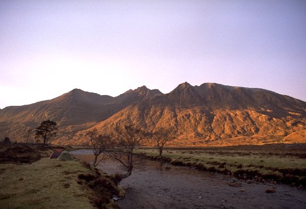 Image A-35 Sun setting on An Teallach across Strath na Sealga